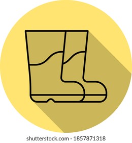 Boots outline icon in long shadow style