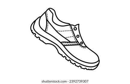 Boots outline icon symbol Flat vector illustration. Men's boots shoe glyph icon Hiking silhouette boots Flat vector illustration.
