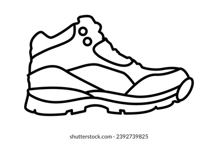 Boots outline icon symbol Flat vector illustration. Men's boots shoe glyph icon Hiking silhouette boots Flat vector illustration.
