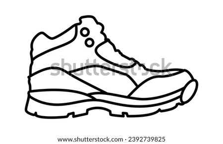 Boots outline icon symbol Flat vector illustration. Men's boots shoe glyph icon Hiking silhouette boots Flat vector illustration.
