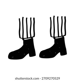 Botas con pantalones elemento dibujado a mano