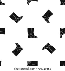 Boots pattern repeat seamless in black color for any design. Vector geometric illustration