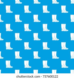 Boots pattern repeat seamless in blue color for any design. Vector geometric illustration