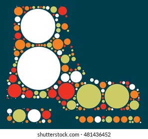 boots shape vector design by color point