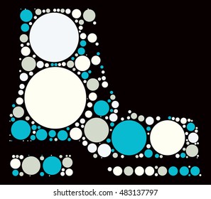 boots shape vector design by color point