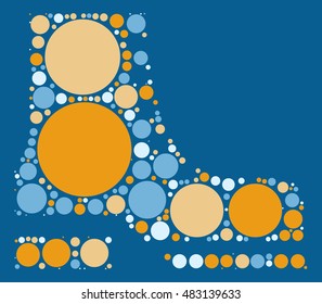 boots shape vector design by color point