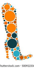 boots shape vector design by color point
