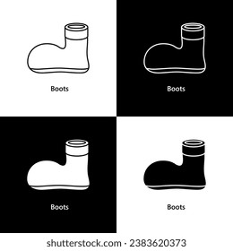 Boots shoe Icon Logo Illustration