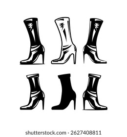 boots shoe icon vector on white background