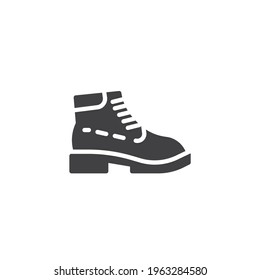 Boots shoe vector icon. filled flat sign for mobile concept and web design. Trendy boots glyph icon. Symbol, logo illustration. Vector graphics