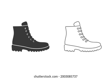 Boots shoes icon set flat style vector