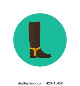Boots shoes illustration. Low heels boots. Vector illustration