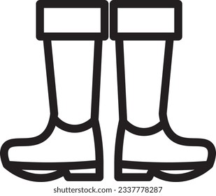Boots Shoes Rubber Outline Icon