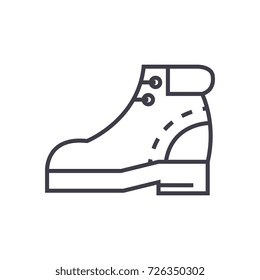 boots sign vector line icon, sign, illustration on background, editable strokes
