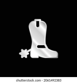 Icono metálico plateado de boots