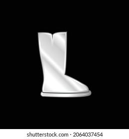 Boots silver plated metallic icon