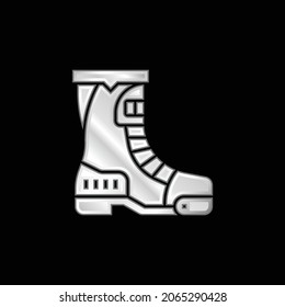 Boots silver plated metallic icon
