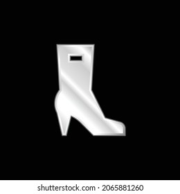 Boots silver plated metallic icon