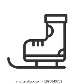 boots skating icon logo or illustration with outline stroke style vector design. perfect use for web, mobile app, pattern, design etc.