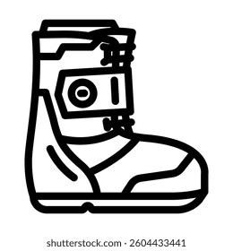 boots snowboard line icon vector. boots snowboard sign. isolated contour symbol black illustration