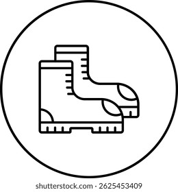 Icono de Vector de botas. Se puede utilizar para aplicaciones de impresión, móviles y de Web.