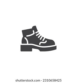 Boots vector icon. filled flat sign for mobile concept and web design. Boot shoes glyph icon. Symbol, logo illustration. Vector graphics