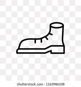Boots vector icon isolated on transparent background, Boots logo concept