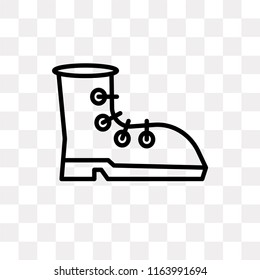 Boots vector icon isolated on transparent background, Boots logo concept