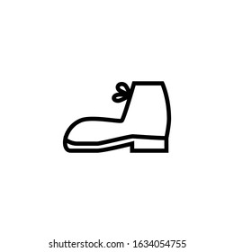 Boots vector icon in linear, outline style isolated on white background 