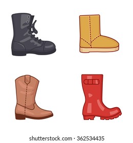 Boots Vector Icons Stock Vector (Royalty Free) 362534435 | Shutterstock