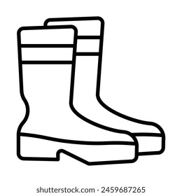 Boots Vector Line Icon Design