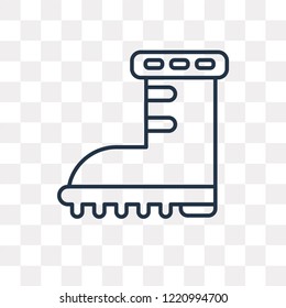 Boots vector outline icon isolated on transparent background, high quality linear Boots transparency concept can be used web and mobile