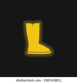 Boots yellow glowing neon icon