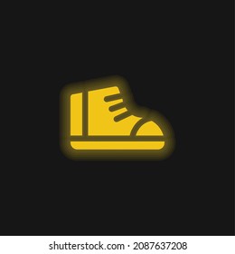 Boots yellow glowing neon icon
