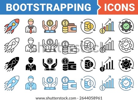 Bootstrapping banner icon set with multiple style collection.