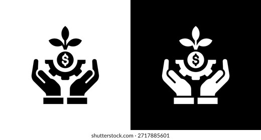 Ícone de bootstrapping preto e branco preenchido.