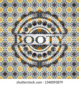Booty arabesque badge. arabic decoration.
