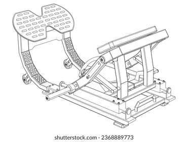 Booty blaster trainer. Gym equipment on white background vector illustration. Different fitness equipment for muscle building. Workout and training concept.