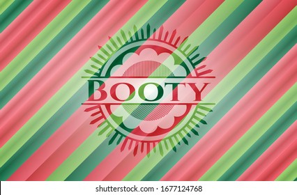 Booty christmas emblem background. Vector Illustration. Detailed.