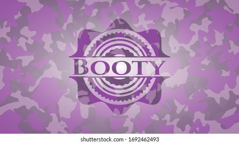 Booty pink on camouflaged pattern. Vector Illustration. Detailed.