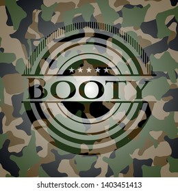 Booty written on a camouflage texture. Vector Illustration. Detailed.