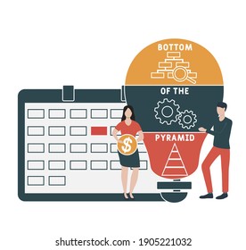 BOP - Bottom of the Pyramid  acronym. business concept background.  vector illustration concept with keywords and icons. lettering illustration with icons for web banner, flyer, landing page