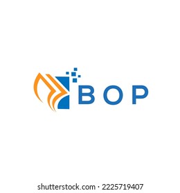 BOP credit repair accounting logo design on white background. BOP creative initials Growth graph letter logo concept. BOP business finance logo design.
