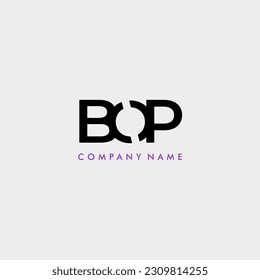 BOP initial letter monogram logo