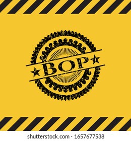 Bop inside warning sign, black grunge emblem. Vector Illustration. Detailed.