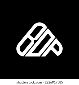 BOP letter logo creative design with vector graphic, BOP simple and modern logo in round triangle shape.