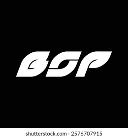 BOP letter technology logo design on black background. BOP creative initials letter IT logo concept. BOP setting shape design