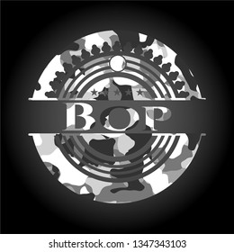 Bop on grey camouflaged pattern