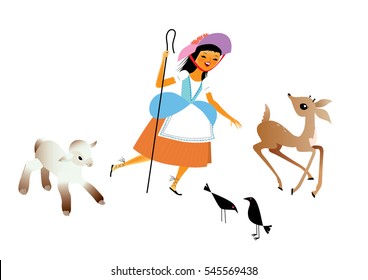 Bo-peep lamb deer crow 