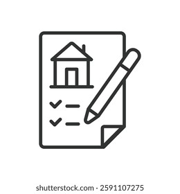 BOQ, icon in line design. BOQ, bill of quantities, construction, measurement, estimation, quantities, material on white background vector. BOQ editable stroke icon